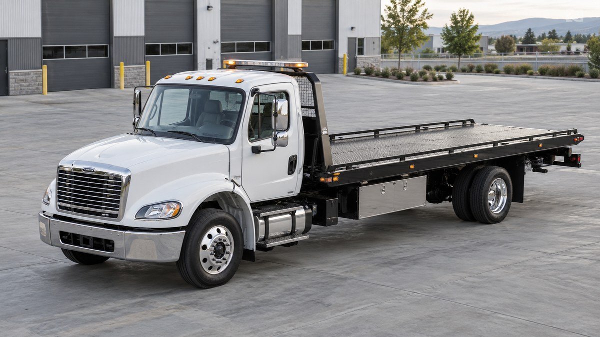 Flatbed carrier tow truck