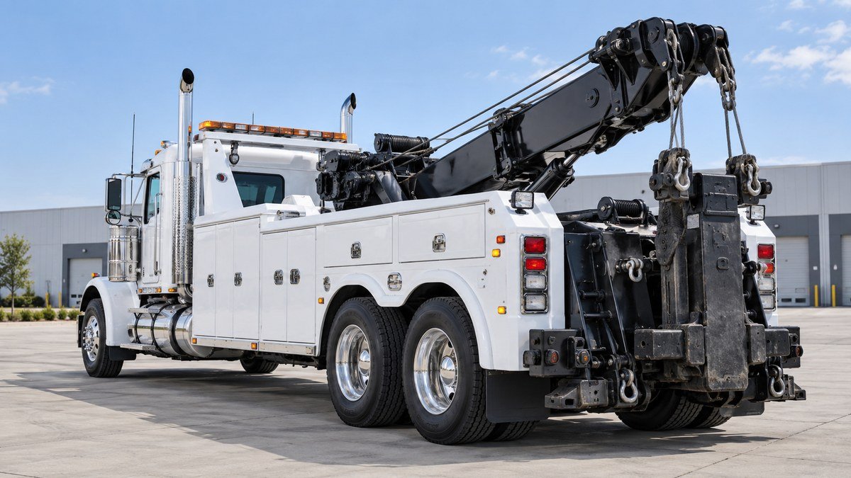 Heavy-duty wrecker with boom
